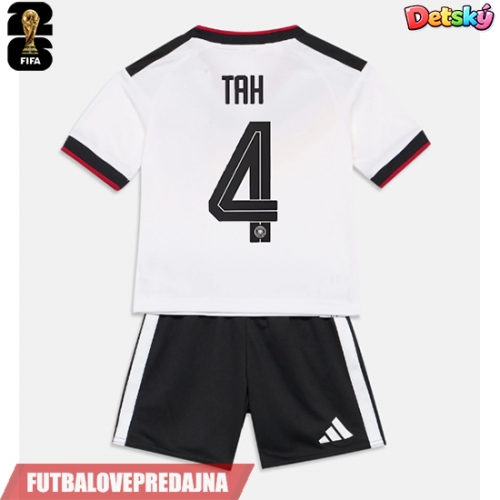 Lacne Dětský Futbalové dres Nemecko Jonathan Tah #4 MS 2026 Krátky Rukáv - Domáci (+ trenírky)